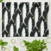 Tarpon patroon op zwart theedoek (Gevouwen)