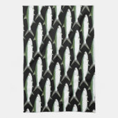 Tarpon patroon op zwart theedoek (Verticaal)