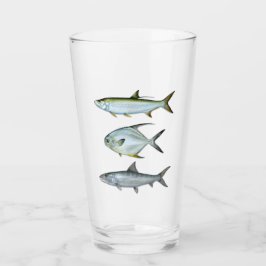 Tarpon, Permit, Bonefish Drink Glass Glas