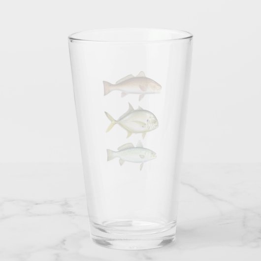 Tarpon, rode drum, Zee forel Drink glas (Achterkant)