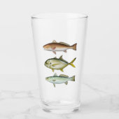 Tarpon, rode drum, Zee forel Drink glas (Voorkant)