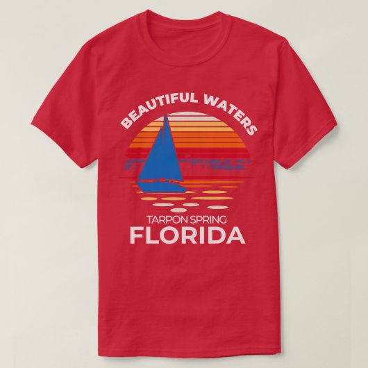 Tarpon Spring Florida zeilboot T-shirt (Design voorkant)