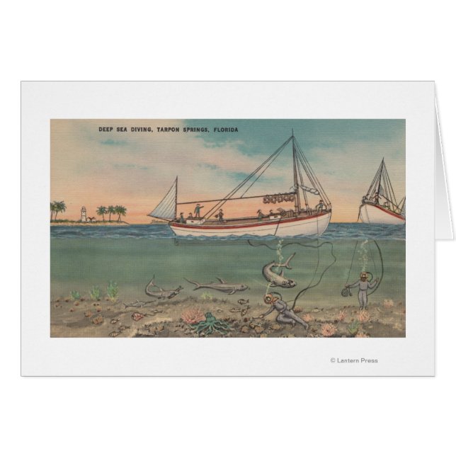 Tarpon Springs, FL - Uitzicht van Zee van Boat en  (Voorkant Horizontaal)