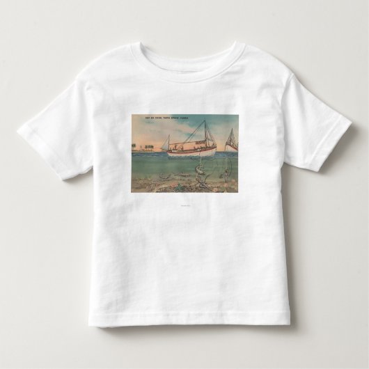 Tarpon Springs, FL - Uitzicht van Zee van Boat en  Kinder Shirts (Voorkant)
