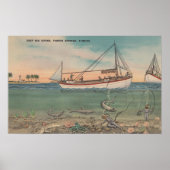 Tarpon Springs, FL - Uitzicht van Zee van Boat en  Poster (Voorkant)
