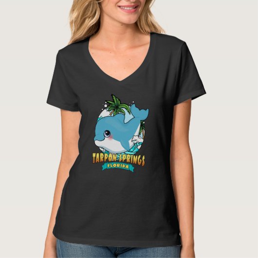 TARPON SPRINGS FLORIDA Cute Baby Dolphin Beach Sou T-shirt (Voorkant)