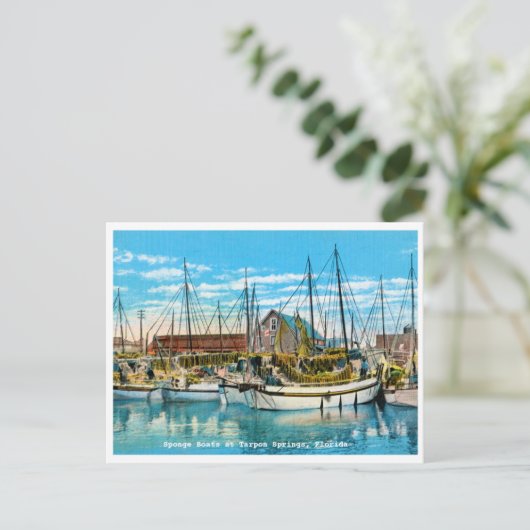 Tarpon Springs, Florida Sponge Boats  Briefkaart (Staand voorkant)
