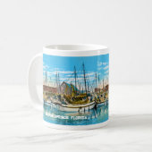 Tarpon Springs, Florida Sponge Boats Vintage Koffiemok (Voorkant links)