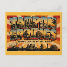 Tarpon Springs Florida Spons Hoofdstad Vintage Kun