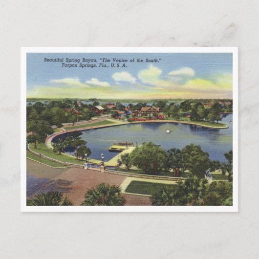 Tarpon Springs Florida  Spring Bayou Briefkaart (Voorkant)