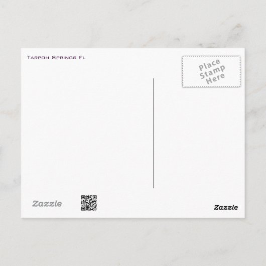 Tarpon Springs Island Post Kaart (Achterkant)