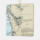 Tarpon Springs Nautical Chart Keramisch Ornament (Links)