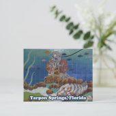 Tarpon Springs Sponge Diver Mural Briefkaart (Staand voorkant)