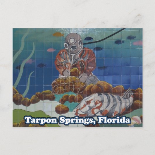 Tarpon Springs Sponge Diver Mural Briefkaart (Voorkant)