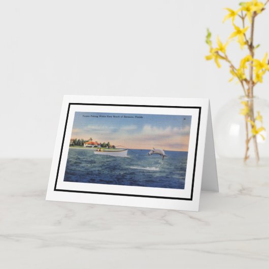 Tarpon vissen kaart (Gele Bloem)