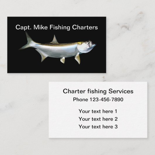 Tarpon Vissen Theme Visitekaartje (Voorkant / Achterkant)