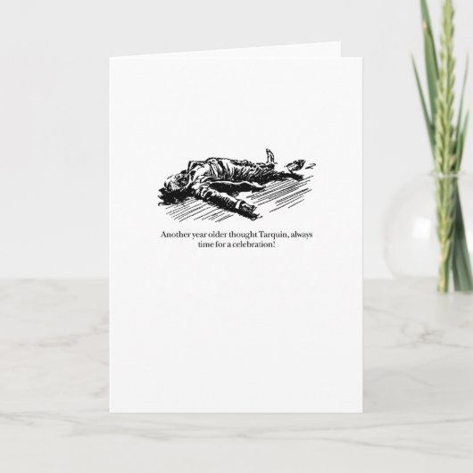 Tarquin en de Viering van de Verjaardag Kaart (Voorkant)