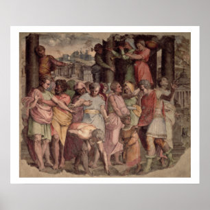 Tarquinius de Proud die de tempel van Jupite vormt Poster