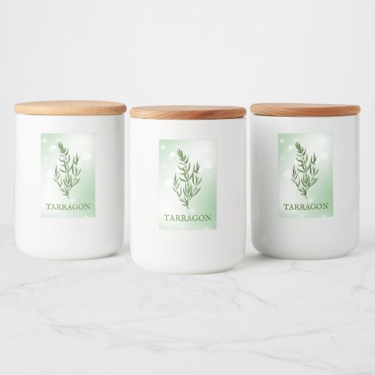 Tarragon Herbs Label Voedselcontainer Etiket (Flessen)
