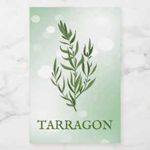 Tarragon Herbs Label Voedselcontainer Etiket