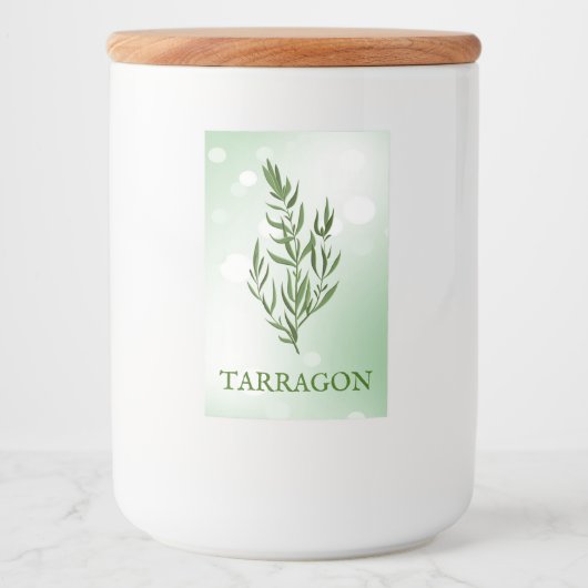 Tarragon Herbs Label Voedselcontainer Etiket (Voorkant)