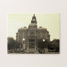 Tarrant County Courthouse Zuidwestzijde Zwart-Wit Legpuzzel