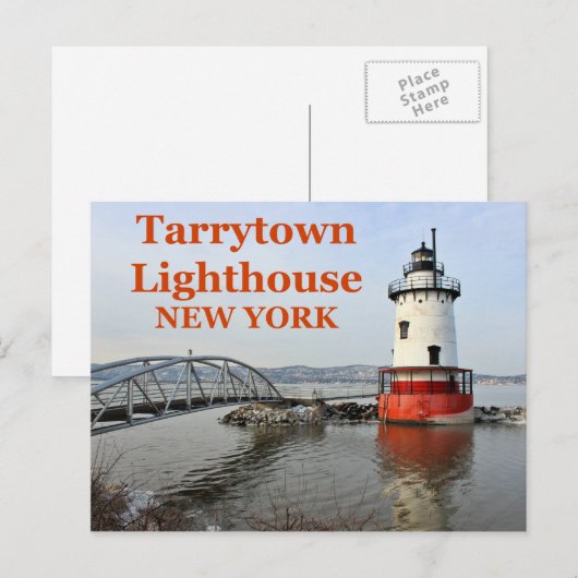 Tarrytown Lighthouse, Briefkaart van New York (Voorkant / Achterkant)