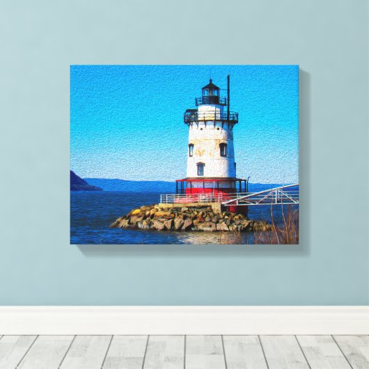 Tarrytown Lighthouse Canvas Afdruk (Insitu (Houten vloer))