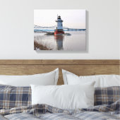 Tarrytown Lighthouse, New York Canvasprint Canvas Afdruk (Insitu (Slaapkamer))