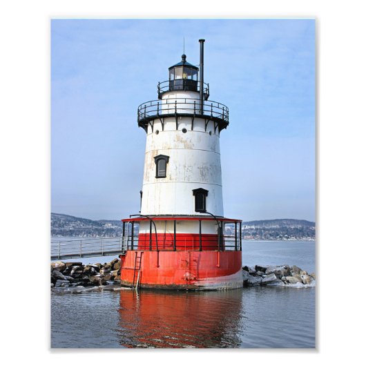 Tarrytown Lighthouse, New York Foto Foto Afdruk (Voorkant)