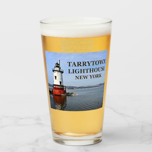 Tarrytown Lighthouse, New York Pint Glass Glas (Achterkant gevuld)