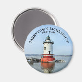 Tarrytown Lighthouse, New York Round Magnet (Voorkant / Achterkant)