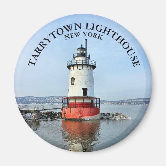 Tarrytown Lighthouse, New York Round Magnet (Voorkant)