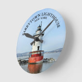 Tarrytown Lighthouse, New York Round Wall Clock Ronde Klok (Hoek)
