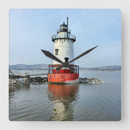 Tarrytown Lighthouse, New York Wall Clock Vierkante Klok