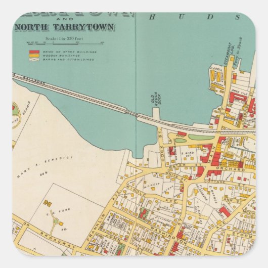 Tarrytown, N Tarrytown Vierkante Sticker (Voorkant)