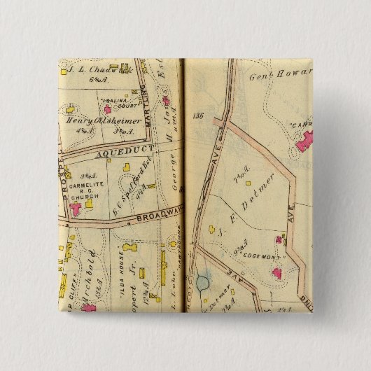Tarrytown, New York 3 Vierkante Button 5,1 Cm (Voorkant)