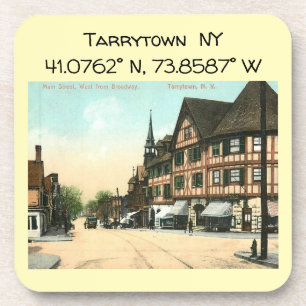 Tarrytown NY-kaartcoördinaten  stijl Bier Onderzetter