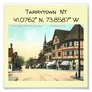 Tarrytown NY-kaartcoördinaten  stijl Foto Afdruk