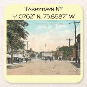 Tarrytown NY-kaartcoördinaten stijl Kartonnen Onderzetters
