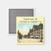 Tarrytown NY-kaartcoördinaten  stijl Magneet (Voorkant / Achterkant)
