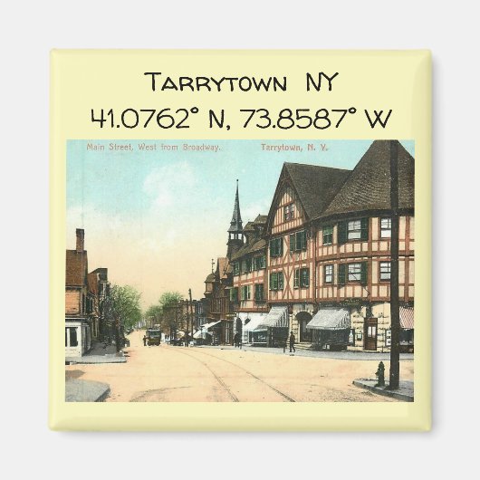 Tarrytown NY-kaartcoördinaten  stijl Magneet (Voorkant)