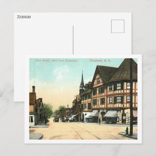 Tarrytown NY, Main St, 1910  Briefkaart (Voorkant / Achterkant)