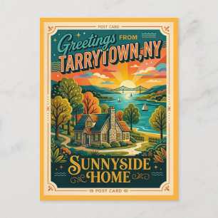 Tarrytown NY Sunnyside Vintage Stijl Briefkaart