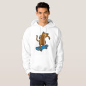 Tarsier als Skater met Skateboard Hoodie (Voorkant volledig)