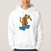 Tarsier als Skater met Skateboard Hoodie (Voorkant)