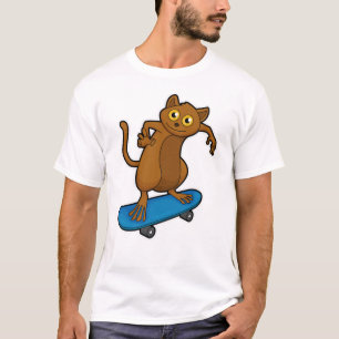 Tarsier als Skater met Skateboard T-shirt