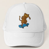 Tarsier als Skater met Skateboard Trucker Pet (Voorkant)