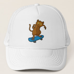 Tarsier als Skater met Skateboard Trucker Pet