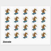 Tarsier als Skater met Skateboard Vierkante Sticker (Vel)
